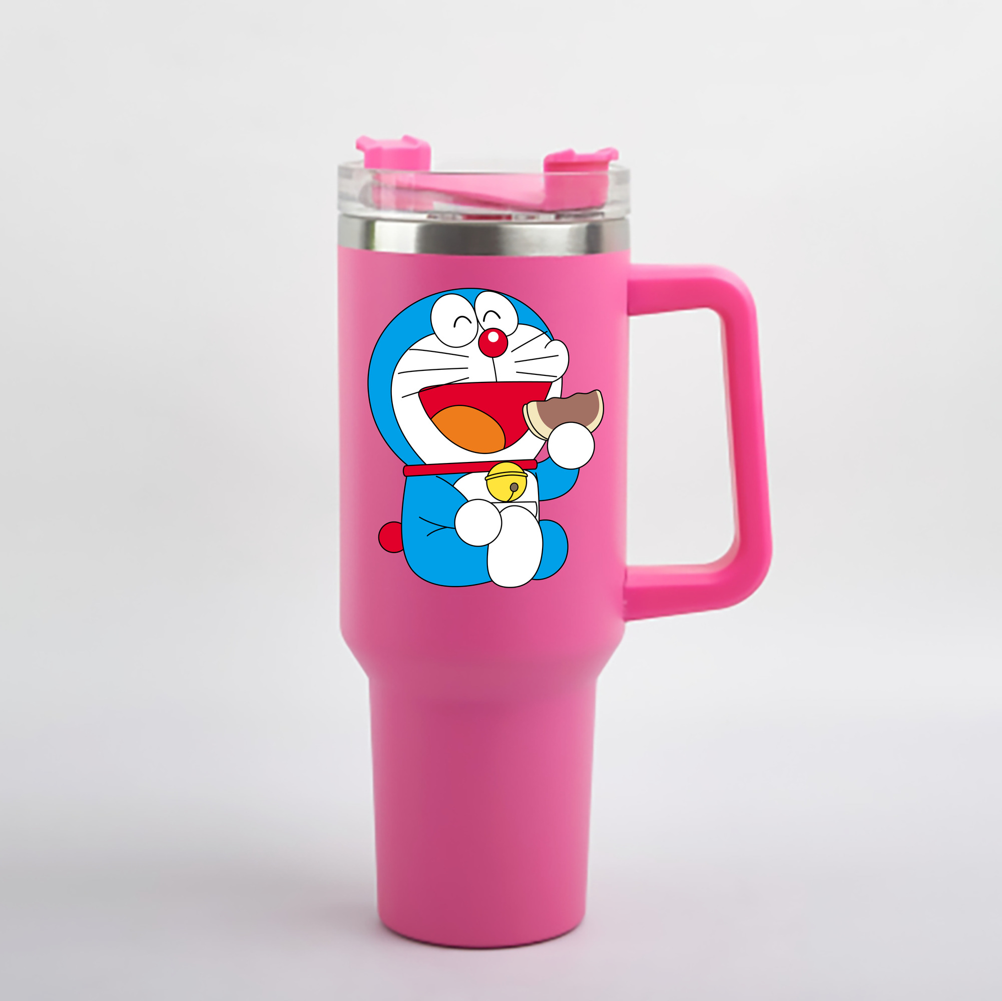 （画像用） ドラえもん Doraemon 1200mL車用タンブラー - クリスタルステッカー（プラスチックストロー付き）